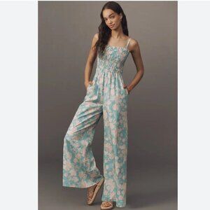 Hutch Sleeveless Smocked Vintage Floral Wide-Leg Jumpsuit - Size X-Small - NWT